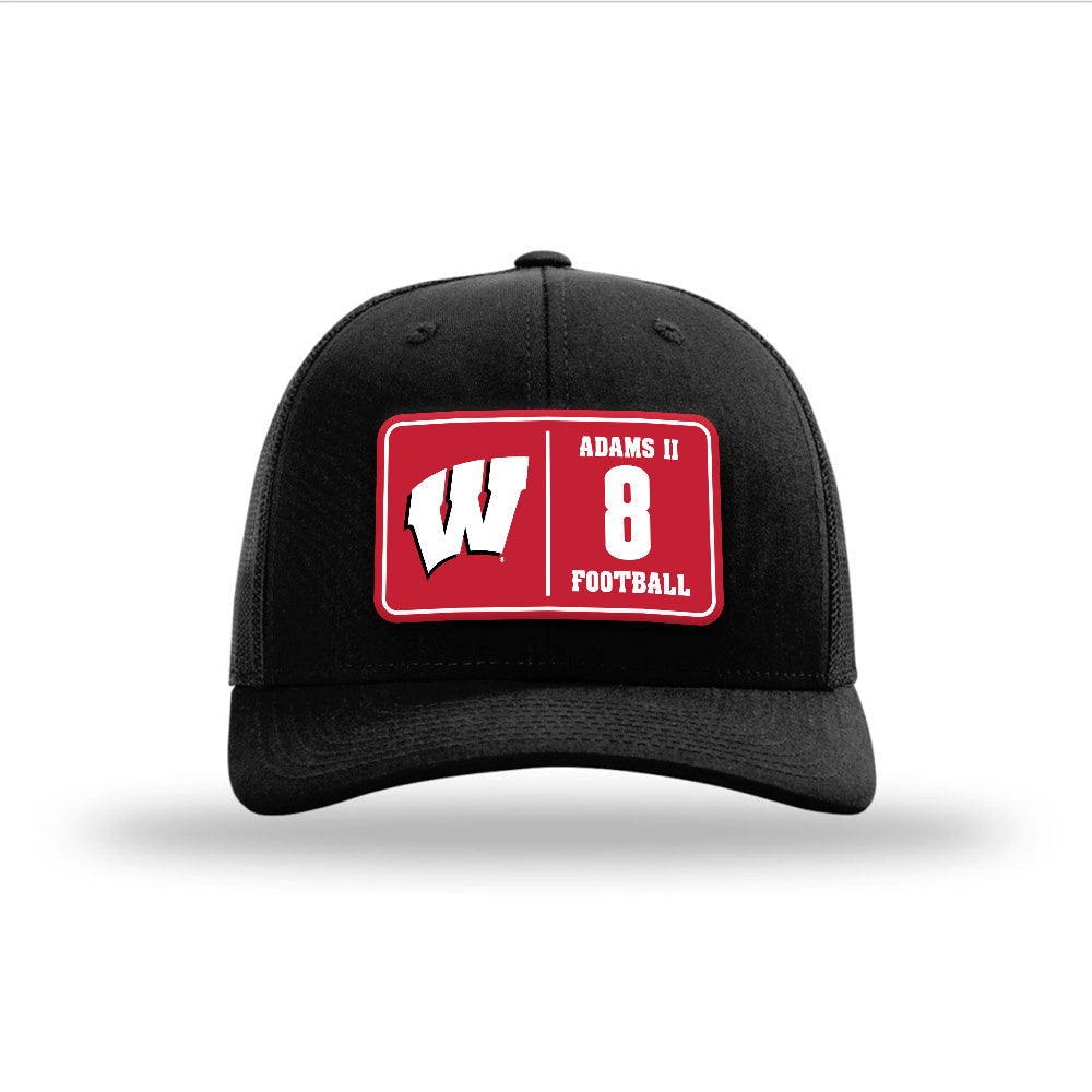 Wisconsin - NCAA Football : Michael Adams II - Suede Patch Snapback Trucker Hat-0