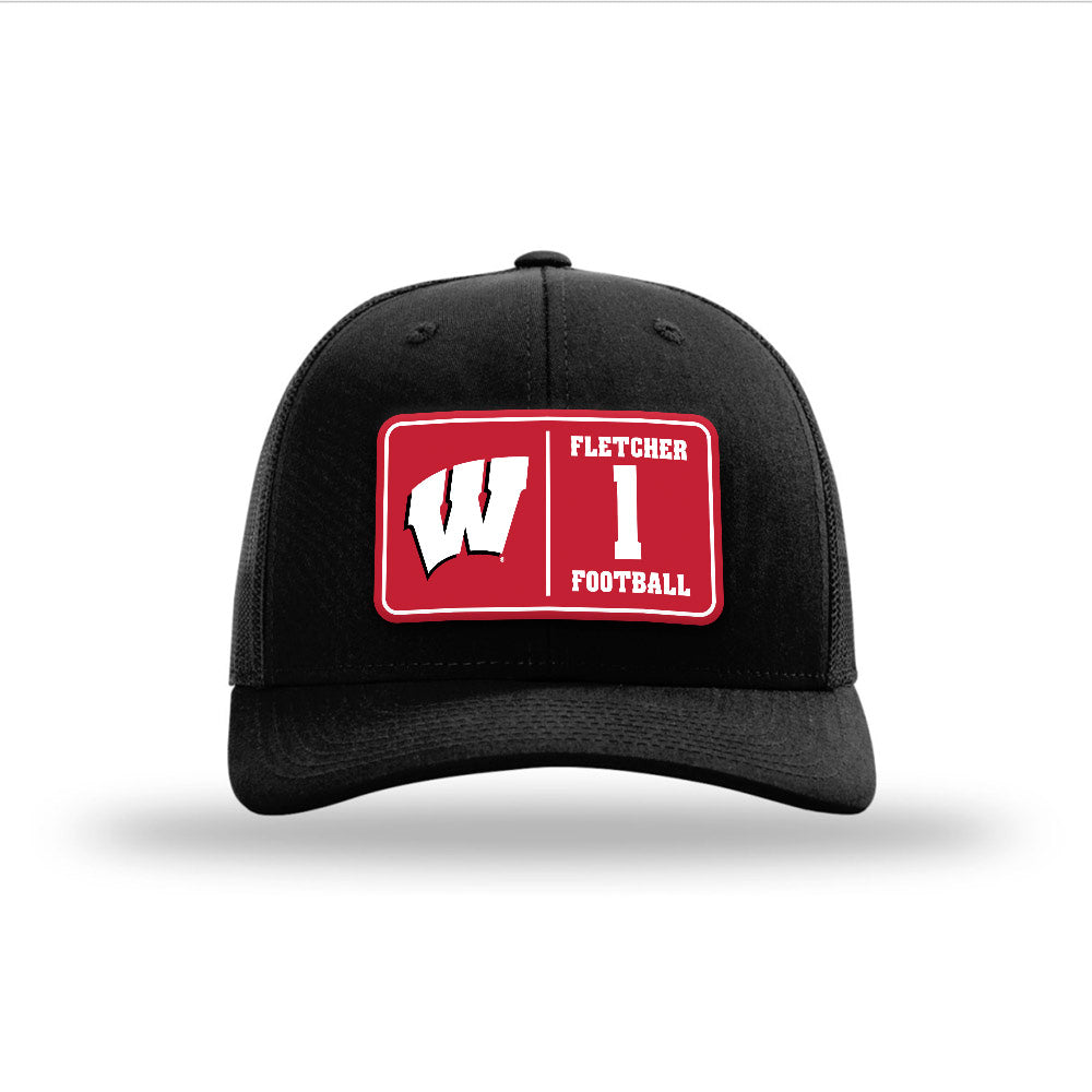 Wisconsin - NCAA Football : Eric Fletcher - Suede Patch Snapback Trucker Hat-0