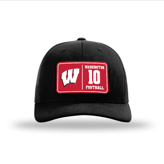 Wisconsin - NCAA Football : Jahmare Washington - Suede Patch Snapback Trucker Hat-0