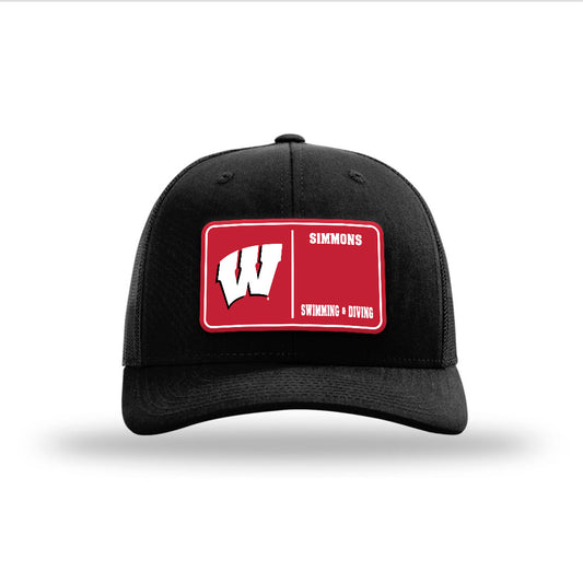 Wisconsin - NCAA Women's Swimming & Diving : Molly Simmons - Suede Patch Snapback Trucker Hat-0