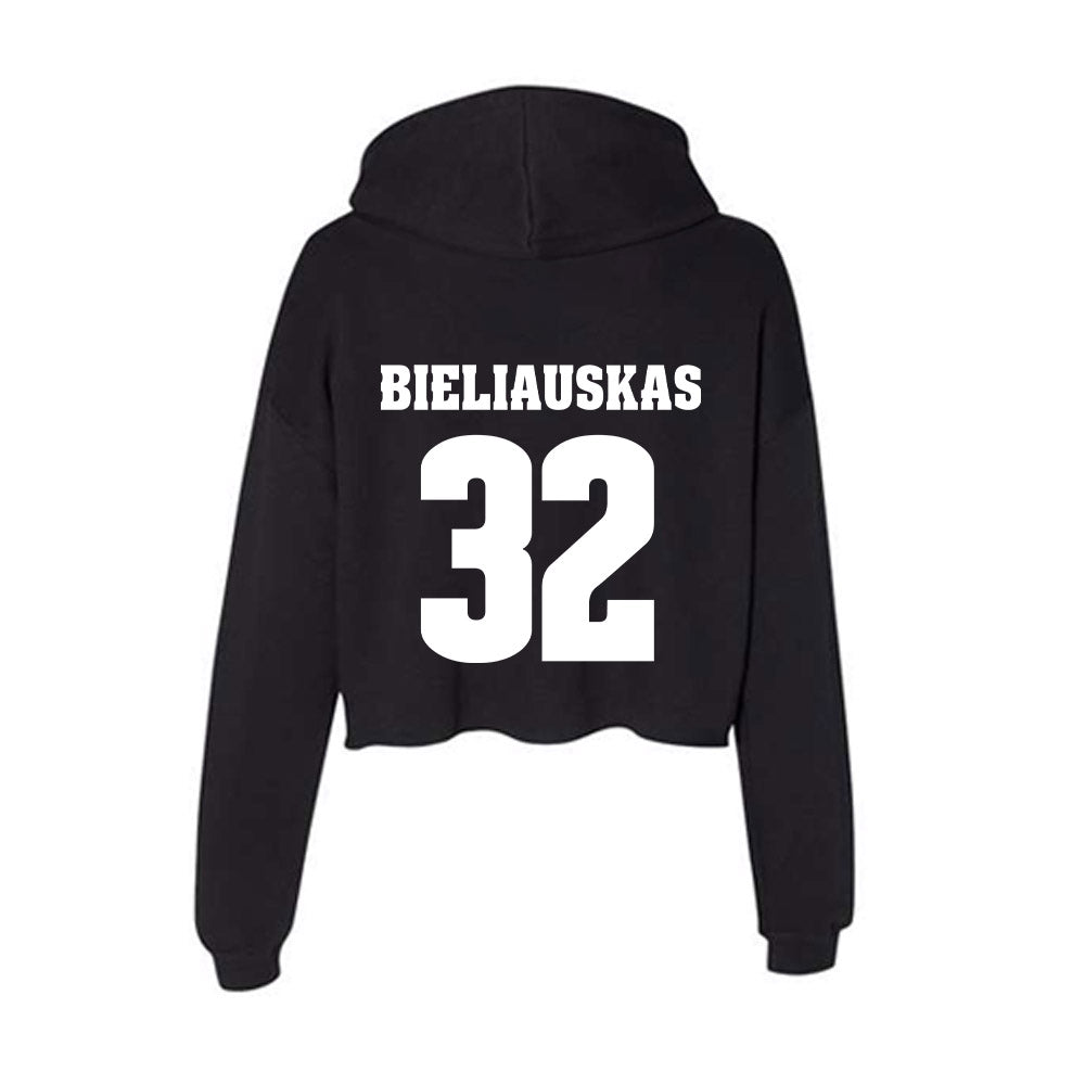 Wisconsin - NCAA Men's Basketball : Aleksas Bieliauskas - Classic Shersey Women's Crop Fleece Hoodie-1