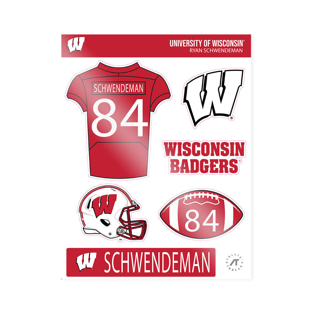 Wisconsin - NCAA Football : Ryan Schwendeman - Sticker Sheet-0