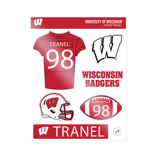 Wisconsin - NCAA Football : Ethan Tranel - Sticker Sheet-0
