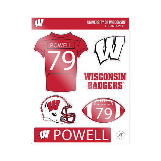 Wisconsin - NCAA Football : Logan Powell - Sticker Sheet-0
