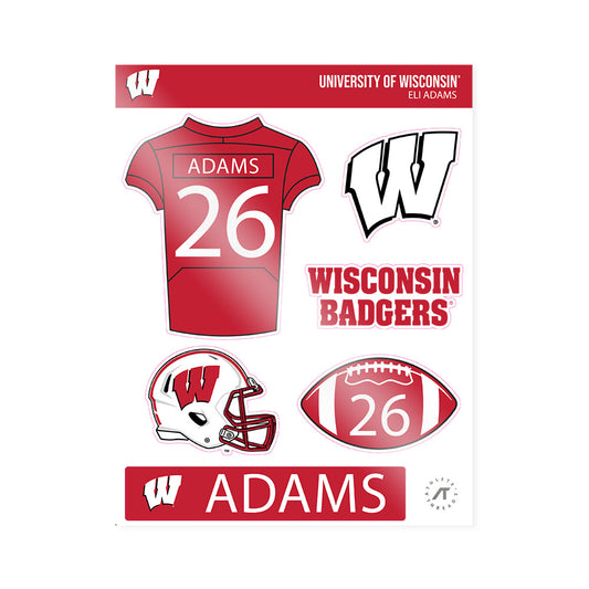 Wisconsin - NCAA Football : Eli Adams - Sticker Sheet-0