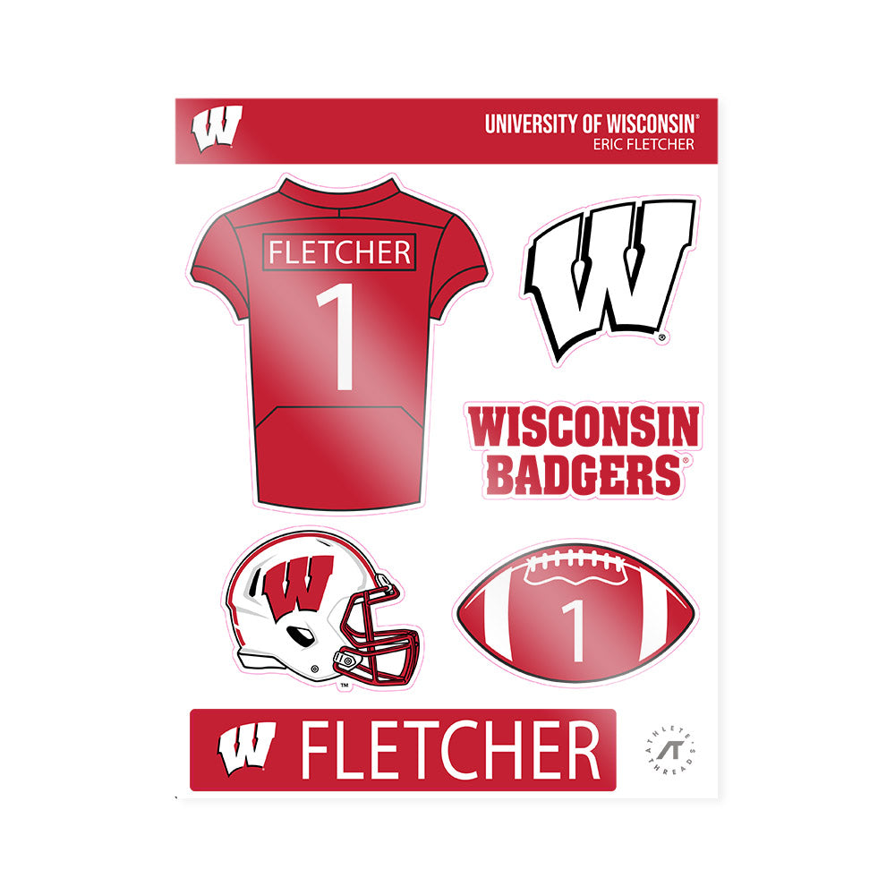 Wisconsin - NCAA Football : Eric Fletcher - Sticker Sheet-0