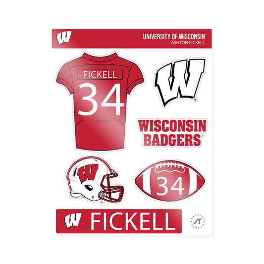 Wisconsin - NCAA Football : Ashton Fickell - Sticker Sheet-0