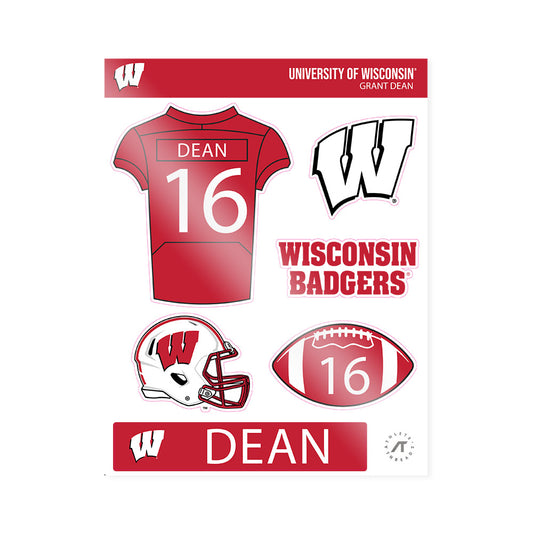 Wisconsin - NCAA Football : Grant Dean - Sticker Sheet-0