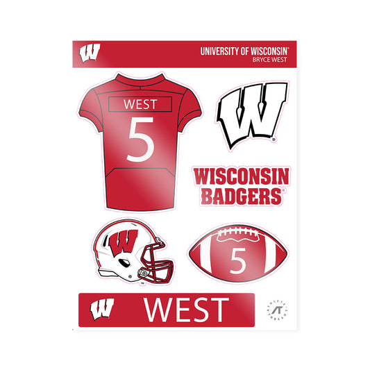 Wisconsin - NCAA Football : Bryce West - Sticker Sheet-0