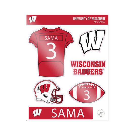 Wisconsin - NCAA Football : Abu Sama - Sticker Sheet-0