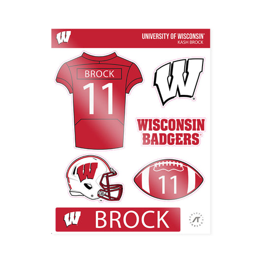 Wisconsin - NCAA Football : Kash Brock - Sticker Sheet-0
