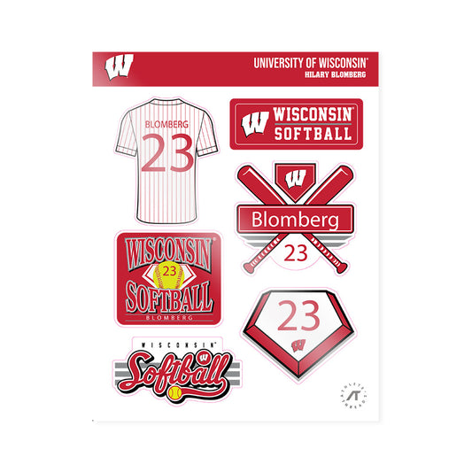 Wisconsin - NCAA Softball : Hilary Blomberg - Sticker Sheet-0