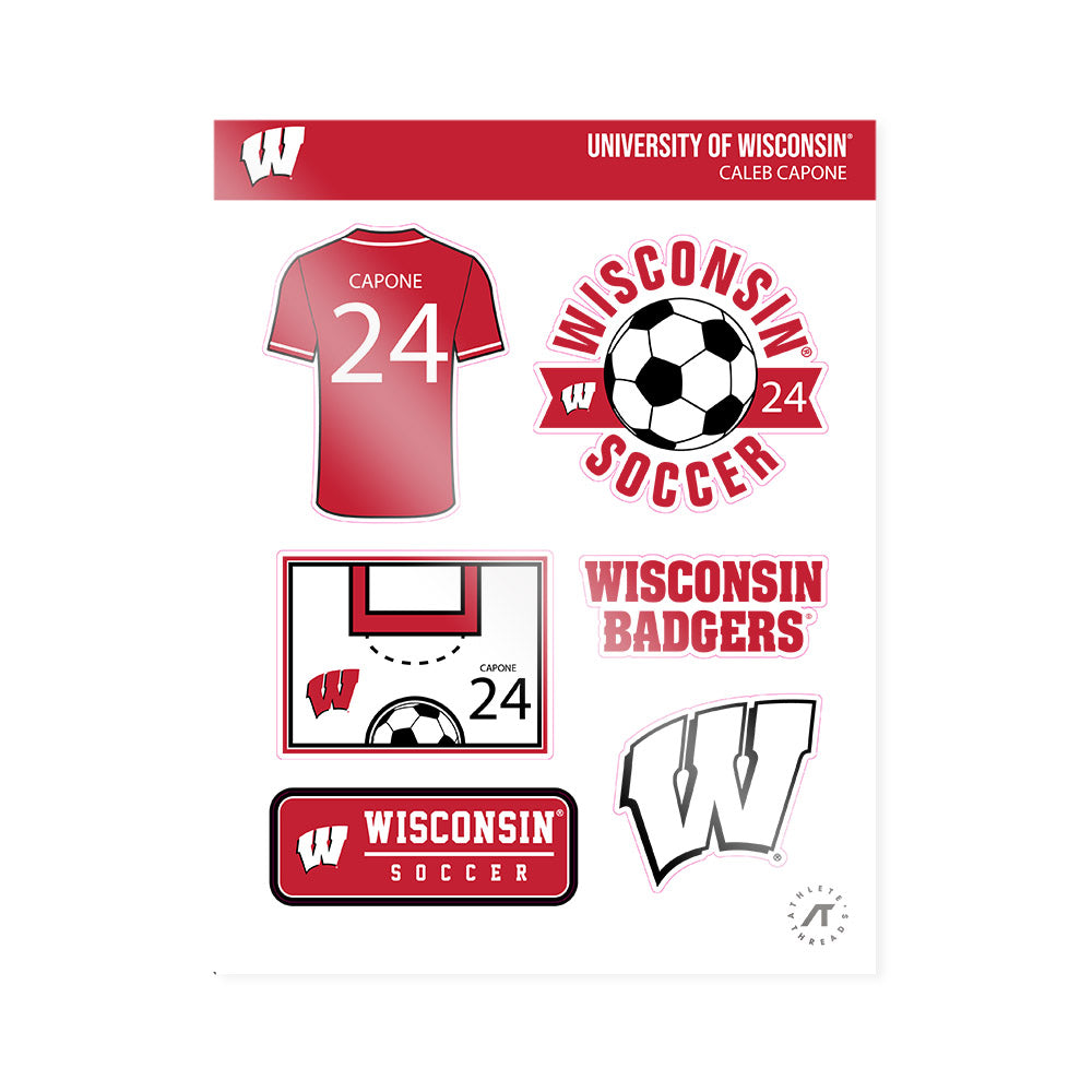 Wisconsin - NCAA Men's Soccer : Caleb Capone - Sticker Sheet-0