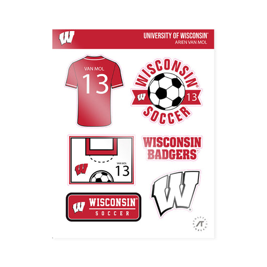 Wisconsin - NCAA Men's Soccer : Arien van Mol - Sticker Sheet-0