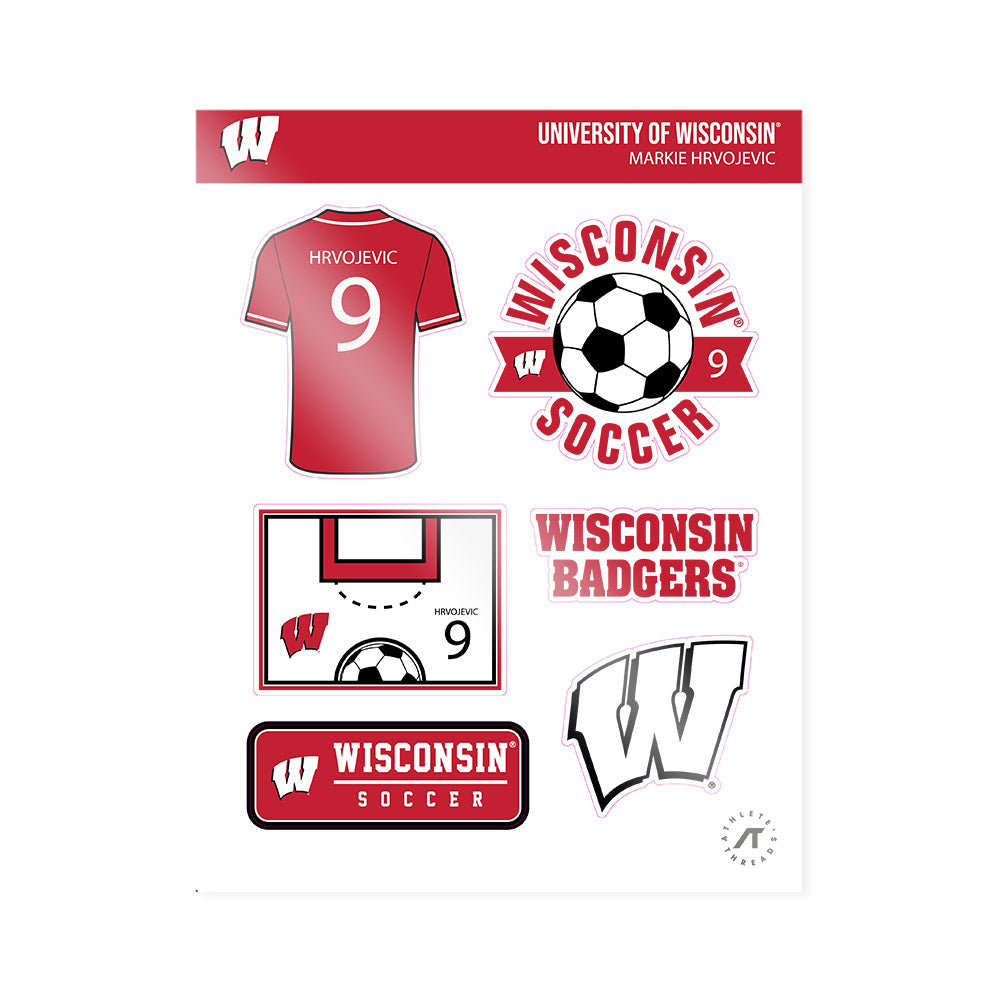 Wisconsin - NCAA Men's Soccer : Markie Hrvojevic - Sticker Sheet-0