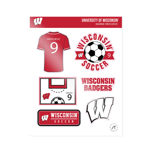 Wisconsin - NCAA Men's Soccer : Markie Hrvojevic - Sticker Sheet-0