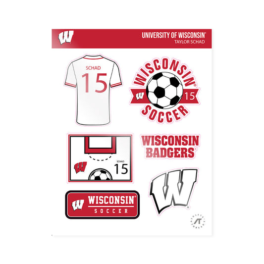 Wisconsin - NCAA Women's Soccer : Taylor Schad - Sticker Sheet-0
