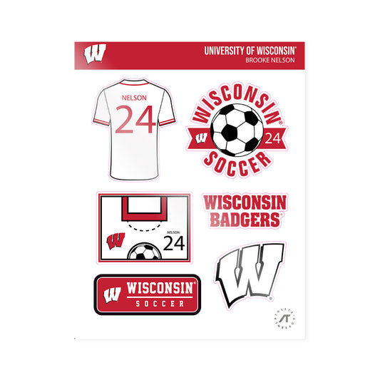 Wisconsin - NCAA Women's Soccer : Brooke Nelson - Sticker Sheet-0