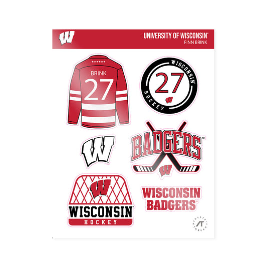 Wisconsin - NCAA Men's Ice Hockey : Finn Brink - Sticker Sheet-0