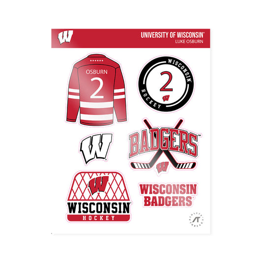 Wisconsin - NCAA Men's Ice Hockey : Luke Osburn - Sticker Sheet-0