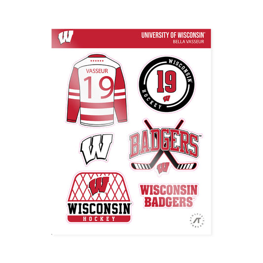 Wisconsin - NCAA Women's Ice Hockey : Bella Vasseur - Sticker Sheet-0