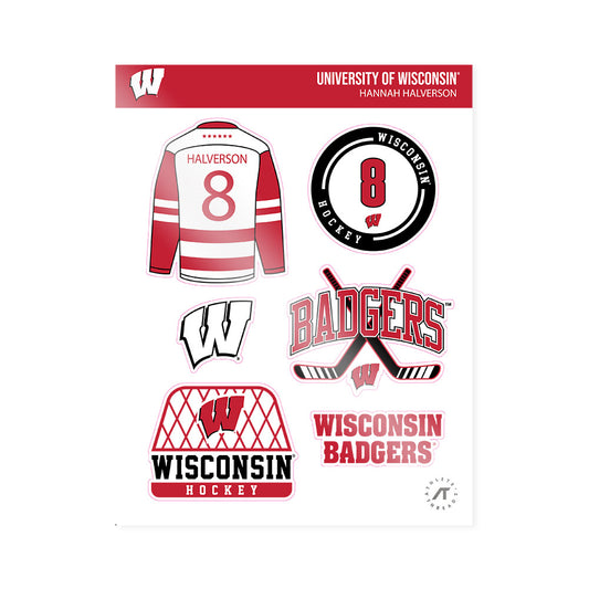 Wisconsin - NCAA Women's Ice Hockey : Hannah Halverson - Sticker Sheet-0
