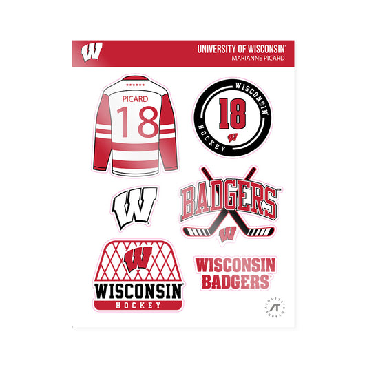 Wisconsin - NCAA Women's Ice Hockey : Marianne Picard - Sticker Sheet-0