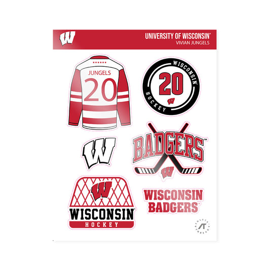 Wisconsin - NCAA Women's Ice Hockey : Vivian Jungels - Sticker Sheet-0