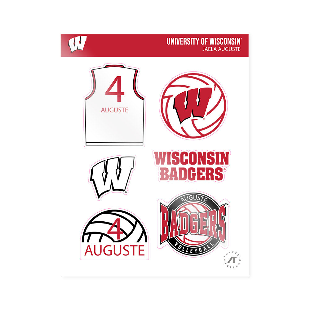 Wisconsin - NCAA Women's Volleyball : Jaela Auguste - Sticker Sheet-0