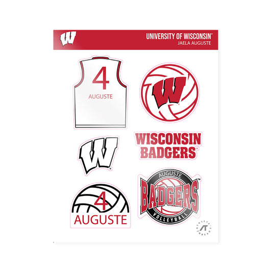 Wisconsin - NCAA Women's Volleyball : Jaela Auguste - Sticker Sheet-0