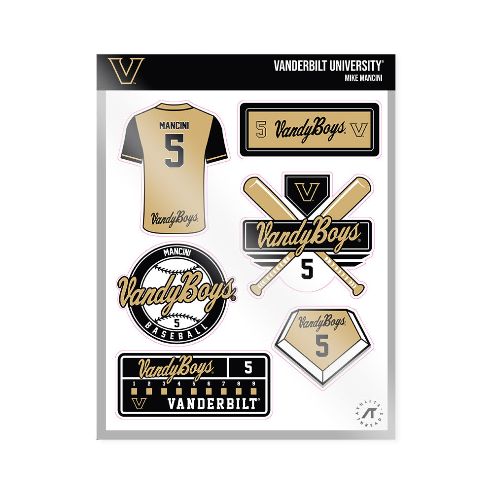 Vanderbilt - NCAA Baseball : Mike Mancini - Sticker Sheet-0
