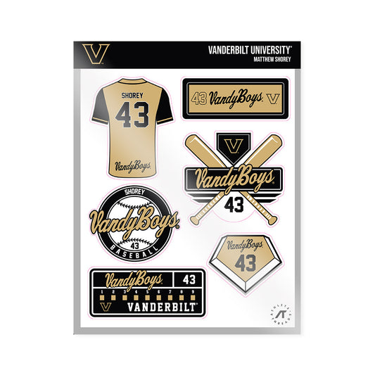 Vanderbilt - NCAA Baseball : Matthew Shorey - Sticker Sheet-0