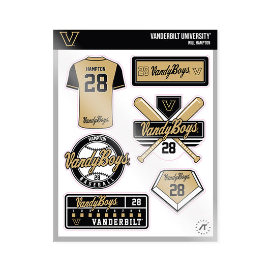 Vanderbilt - NCAA Baseball : Will Hampton - Sticker Sheet-0