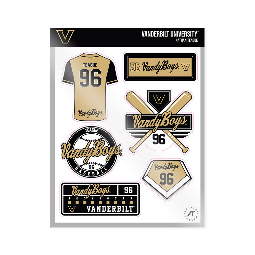 Vanderbilt - NCAA Baseball : Nathan Teague - Sticker Sheet-0