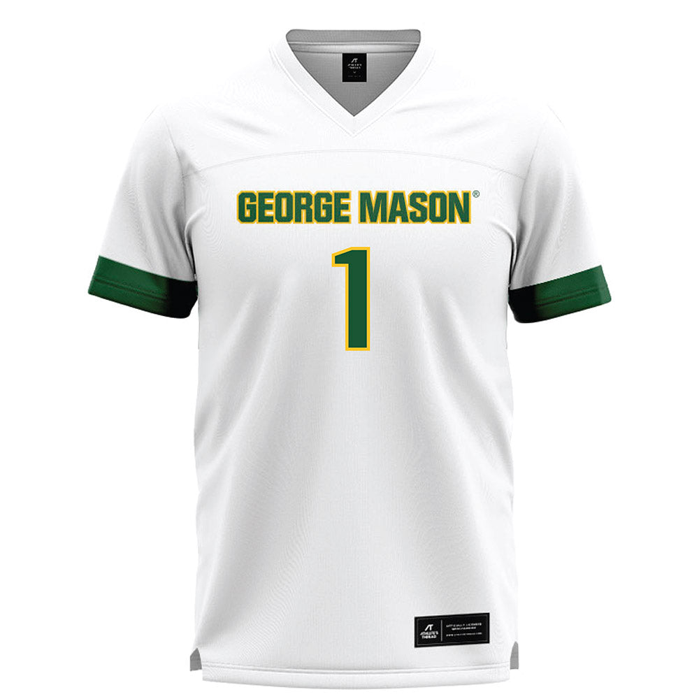 GMU - NCAA Women's Lacrosse : Emily Barnette - White Lacrosse Jersey-0