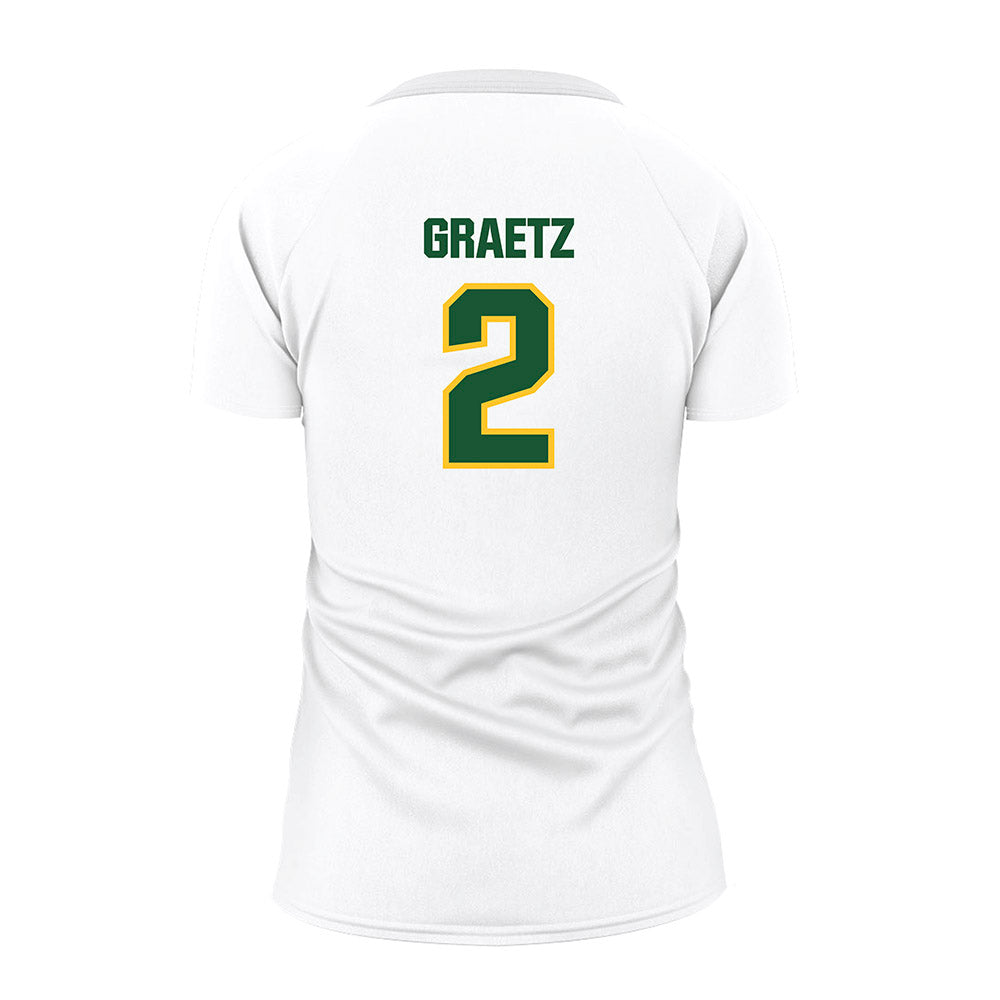 GMU - NCAA Women's Volleyball : Haley Graetz - White Volleyball Jersey-1