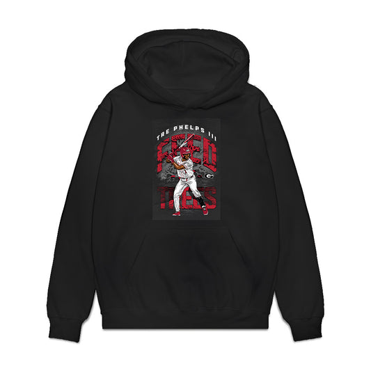 Georgia - NCAA Baseball : Tre Phelps - Premium Hooded Sweatshirt-0