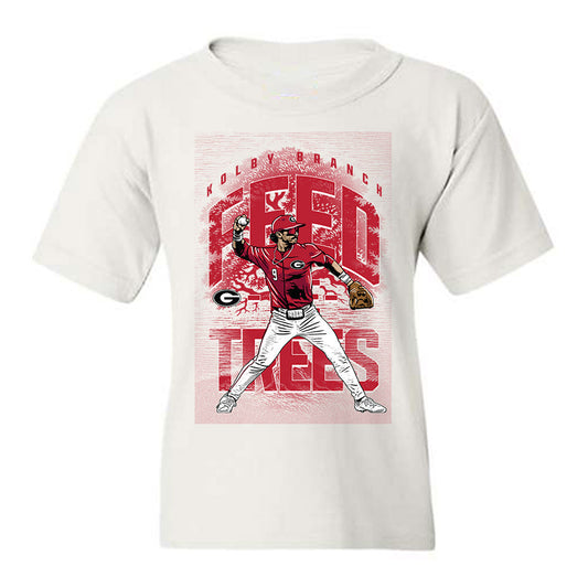 Georgia - NCAA Baseball : Kolby Branch - Caricature Youth T-Shirt-0