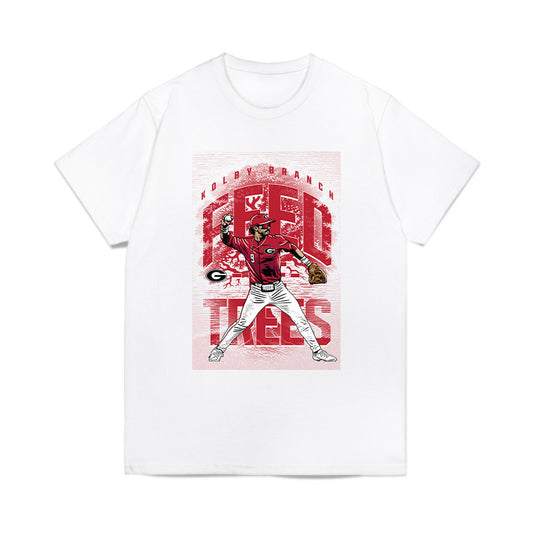 Georgia - NCAA Baseball : Kolby Branch - Caricature Comfort Colors T-Shirt-0