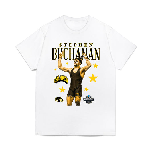 Iowa - NCAA Wrestling : Stephen Buchanan - Comfort Colors T-Shirt-0