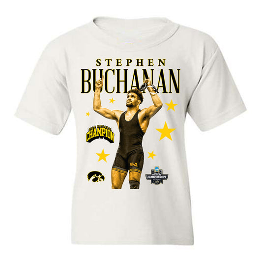 Iowa - NCAA Wrestling : Stephen Buchanan - Youth T-Shirt-0