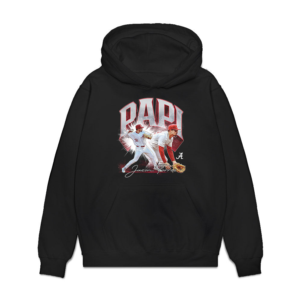 Alabama - NCAA Baseball : Jason Torres - Collage Premium Hooded Sweatshirt-0
