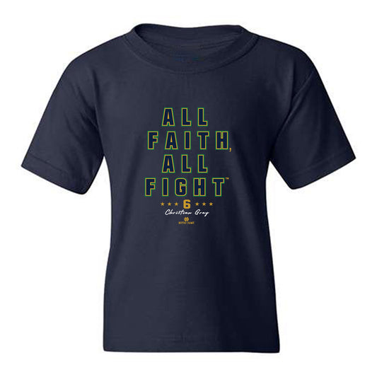 Notre Dame - NCAA Football : Christian Gray - All Faith, All Fight™ Youth T-Shirt-0