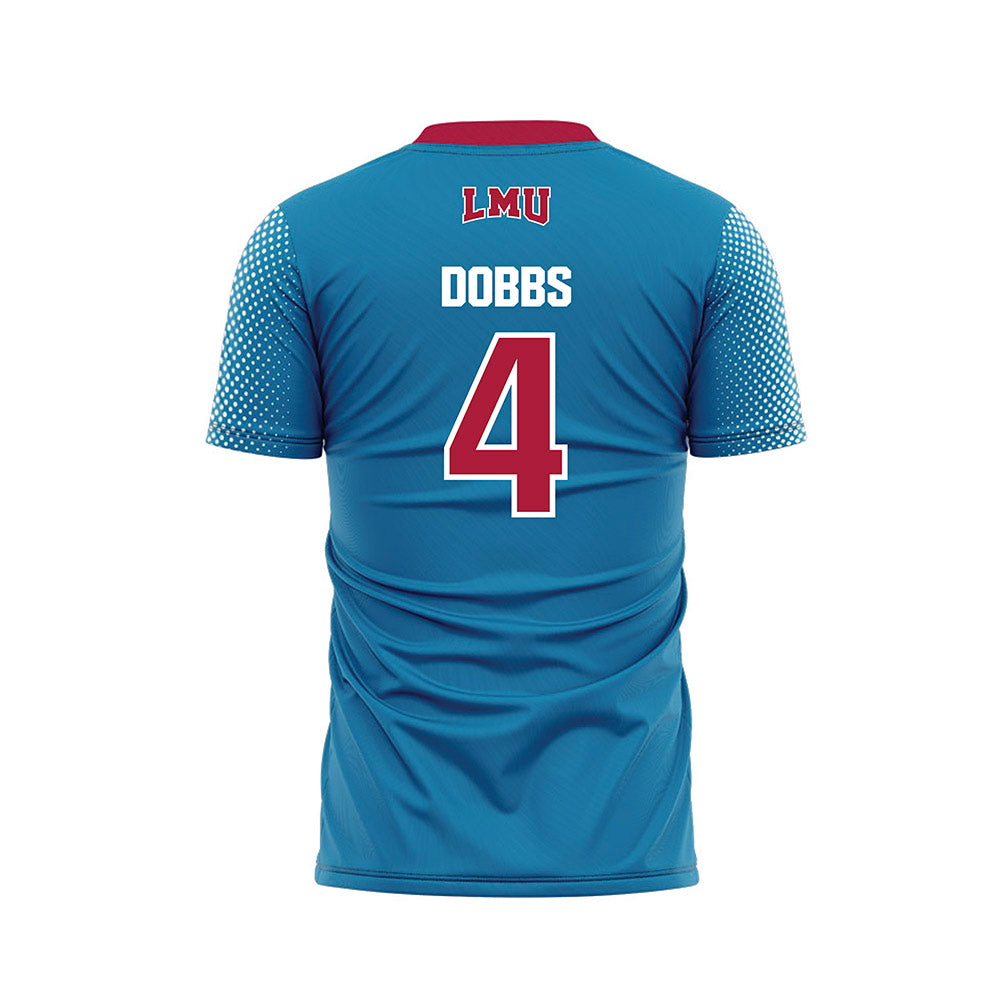 LMU - NCAA Women's Soccer : Kylie Dobbs - Blue Soccer Jersey-1