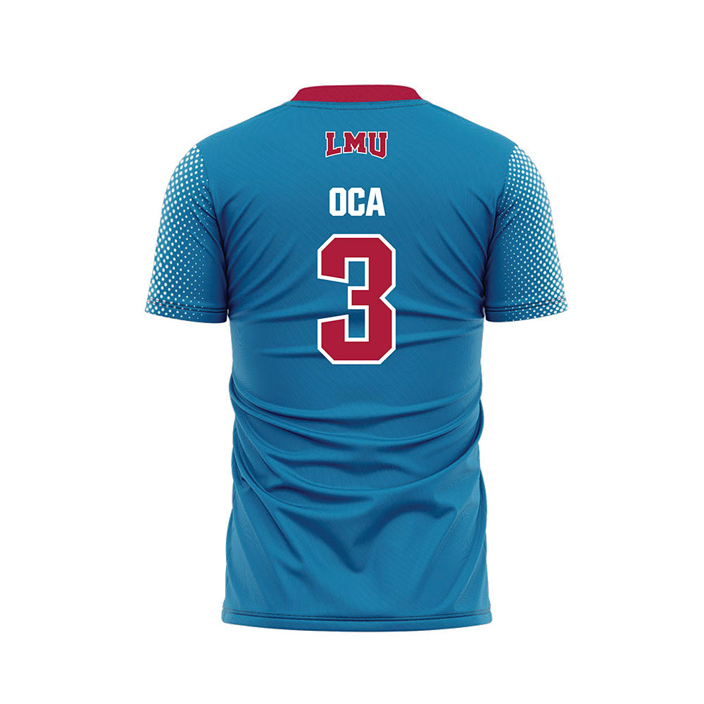 LMU - NCAA Women's Soccer : Natalie Oca - Blue Soccer Jersey-1