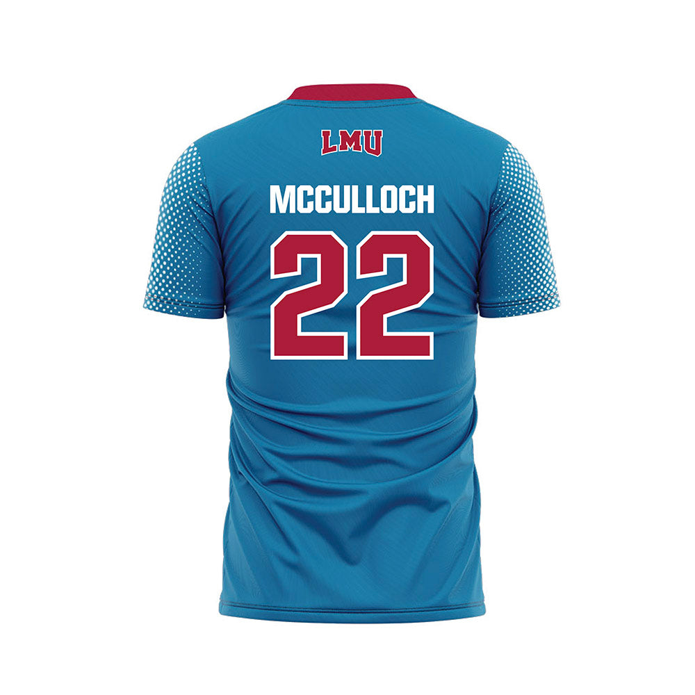 LMU - NCAA Women's Soccer : Caitlyn McCulloch - Blue Soccer Jersey-1