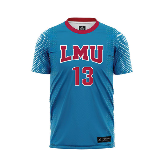 LMU - NCAA Women's Soccer : Cameron Bourne - Blue Soccer Jersey-0