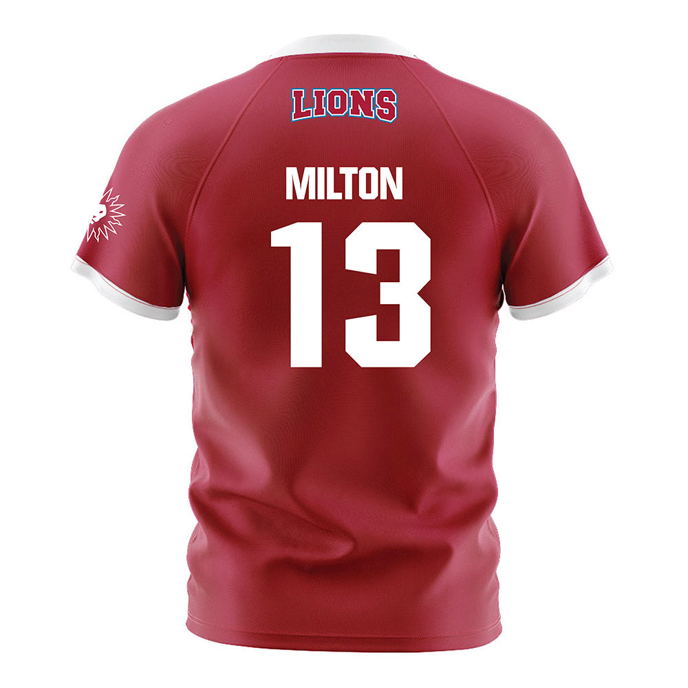 LMU - NCAA Men's Soccer : Viktor Milton - Red Soccer Jersey-1