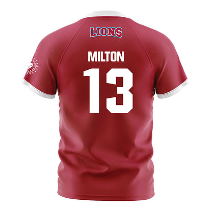 LMU - NCAA Men's Soccer : Viktor Milton - Red Soccer Jersey-1