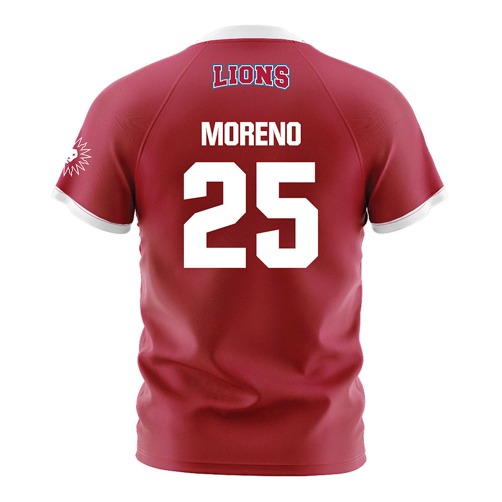 LMU - NCAA Men's Soccer : Greyson Moreno - Red Soccer Jersey-1